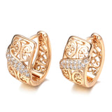Natural Stone Flower Bride Wedding Ear Clips Earrings