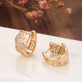 Natural Stone Flower Bride Wedding Ear Clips Earrings