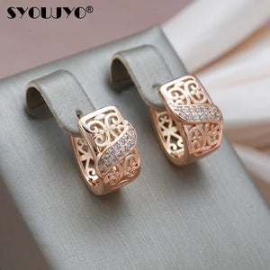Natural Stone Flower Bride Wedding Ear Clips Earrings
