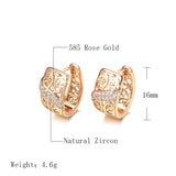 Natural Stone Flower Bride Wedding Ear Clips Earrings