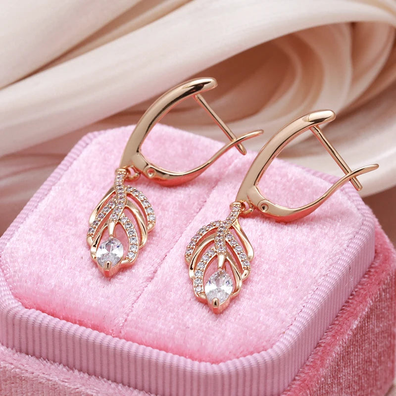 Vintage Tassel Dangle Earrings Natural Zircon Crystal