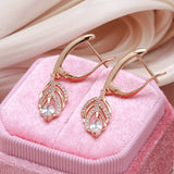 Vintage Tassel Dangle Earrings Natural Zircon Crystal