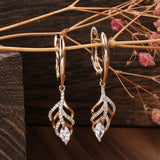 Vintage Tassel Dangle Earrings Natural Zircon Crystal