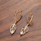Vintage Tassel Dangle Earrings Natural Zircon Crystal