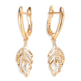 Vintage Tassel Dangle Earrings Natural Zircon Crystal
