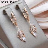 Vintage Tassel Dangle Earrings Natural Zircon Crystal