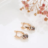 Water Drop Tourmaline Earrings 585 Rose Gold for Women
