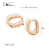 Minimalist 585 Rose Hoop Earrings Modern Fine Jewelry