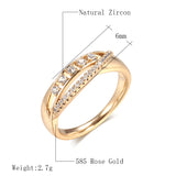Natural Zircon Rings 585 Rose Romantic Ethnic Bride Wedding Fine Jewelry