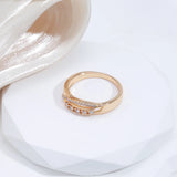 Natural Zircon Rings 585 Rose Romantic Ethnic Bride Wedding Fine Jewelry