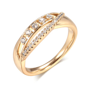 Natural Zircon Rings 585 Rose Romantic Ethnic Bride Wedding Fine Jewelry