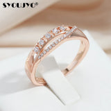 Natural Zircon Rings 585 Rose Romantic Ethnic Bride Wedding Fine Jewelry