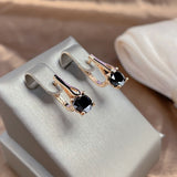 Natural Zircon Clips Earrings for Women 585 Bride Wedding Earrings Fine Jewelry