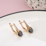 Natural Zircon Clips Earrings for Women 585 Bride Wedding Earrings Fine Jewelry