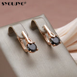 Natural Zircon Clips Earrings for Women 585 Bride Wedding Earrings Fine Jewelry