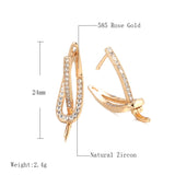 Modern 585 Zircon English Earrings