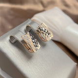 Modern Square Zircon Earrings 585 Rose Crystal Jewelry