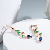 Green Zircon Willow Earrings 585 Rose Drop Earrings