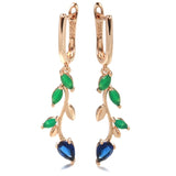 Green Zircon Willow Earrings 585 Rose Drop Earrings
