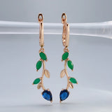 Green Zircon Willow Earrings 585 Rose Drop Earrings