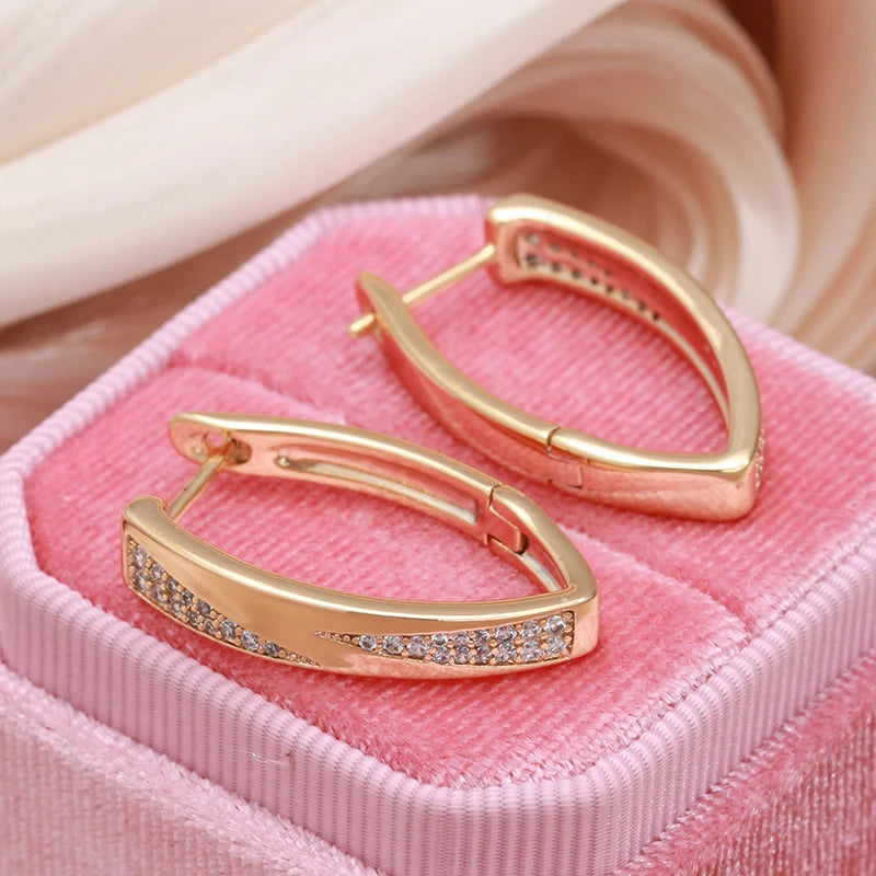 Vintage Rose Hoop Earrings for Women, Cubic Zirconia Bride Jewelry