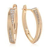 Vintage Rose Hoop Earrings for Women, Cubic Zirconia Bride Jewelry