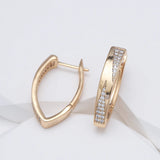 Vintage Rose Hoop Earrings for Women, Cubic Zirconia Bride Jewelry