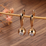 Round Zircon Pendant Earrings Christmas Gift Jewelry