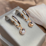 Round Zircon Pendant Earrings Christmas Gift Jewelry