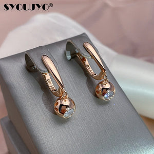 Round Zircon Pendant Earrings Christmas Gift Jewelry