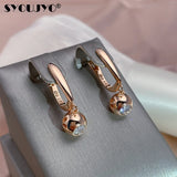 Round Zircon Pendant Earrings Christmas Gift Jewelry