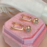 Round Zircon Pendant Earrings Christmas Gift Jewelry