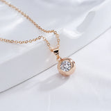 Natural Zircon Round Pendant Necklace 585 Rose Jewelry