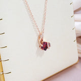 Garnet Red Zircon Necklace 585 Rose Pendant Crystal Flower
