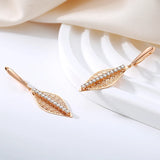 Vintage Natural Zircon Long Drop Earrings 585 Rose Jewelry Gift