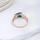 Dark Green Opal Water Drop Ring 585 Rose Fine Jewelry