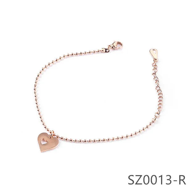 Love Heart Rose Chain Bracelets for Women Charms Women's Bracelet Engagement