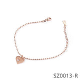 Love Heart Rose Chain Bracelets for Women Charms Women's Bracelet Engagement