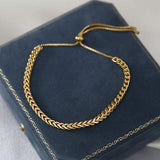 316L Stainless Steel Wheat Ear Charm Bracelet Adjustable Bead Round for Women
