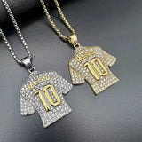 SZN Messi 10 Jersey Pendant Necklace with Crystals