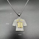 SZN Messi 10 Jersey Pendant Necklace with Crystals