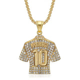 SZN Messi 10 Jersey Pendant Necklace with Crystals