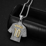 SZN Messi 10 Jersey Pendant Necklace with Crystals