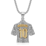 SZN Messi 10 Jersey Pendant Necklace with Crystals
