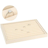SZanban Velvet Ring Trays Jewelry Holder Box 10 Slots Earring Organizer - Beige