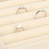 SZanban Velvet Ring Trays Jewelry Holder Box 10 Slots Earring Organizer - Beige