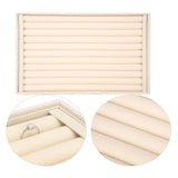 SZanban Velvet Ring Trays Jewelry Holder Box 10 Slots Earring Organizer - Beige