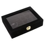 12 Grids Jewelry Storage Organizer Necklaces Bracelets Display Box-Black