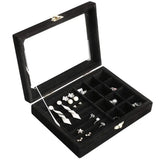 12 Grids Jewelry Storage Organizer Necklaces Bracelets Display Box-Black