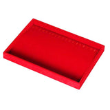 Red Velvet Necklace Stand Jewelry Display Organizer Box Pendant Tray